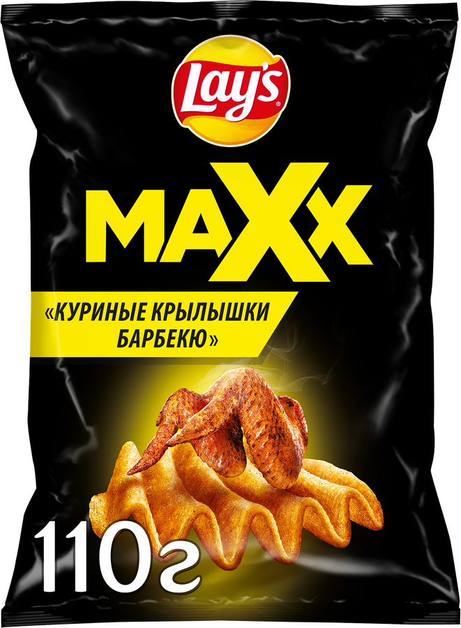 Чипсы картофельные LAY'S Max, со вкусом куриные крылышки барбекю, 110г