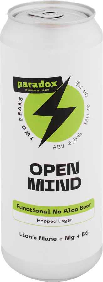 Напиток пивной безалкогольный TWO PEAKS Open Mind фильтр. пастер. ж/б