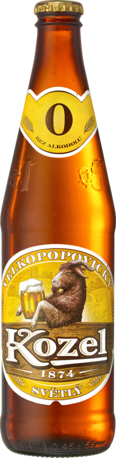 Пиво светлое безалкогольное VELKOPOPOVICKY KOZEL фильтрованное пастеризованное, 0,5%, 0.45л