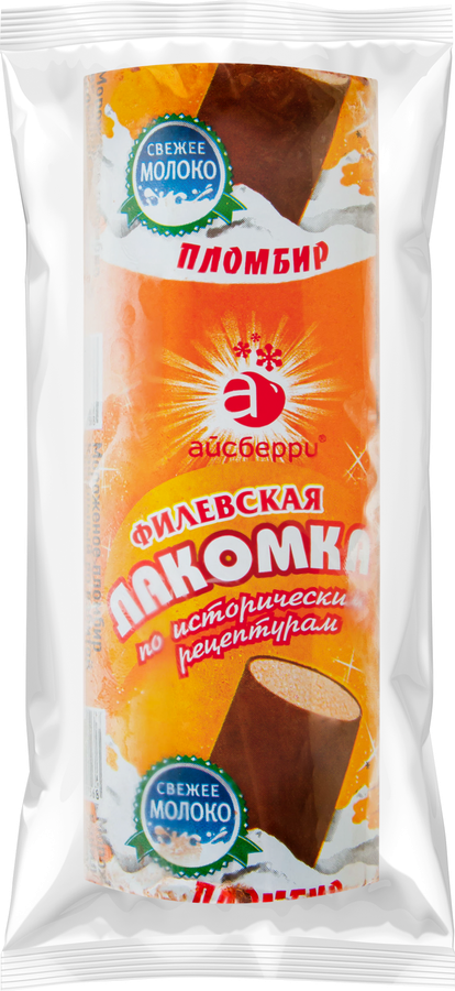 Мороженое ФИЛЕВСКОЕ Филевская лакомка пломбир во взбитой шоколадной 
глазури 15%, без змж, трубочка, 90г