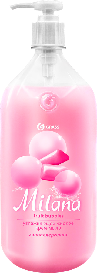 Жидкое крем-мыло GRASS Milana Fruit bubbles, увлажняющее, 1000мл