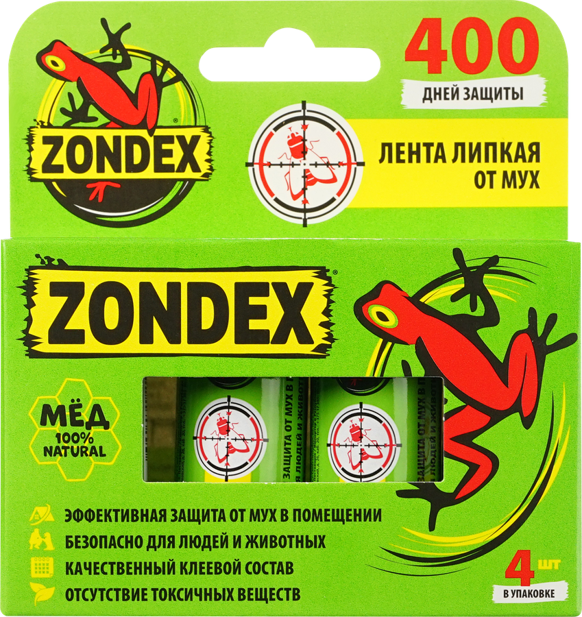 Липкая лента от мух ZONDEX, 4шт