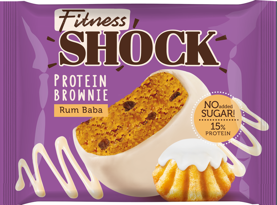 Пирожное FITNESSHOCK Брауни Ромовая Баба, 50г