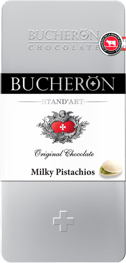 Шоколад BUCHERON Молочный с фисташками, 100г