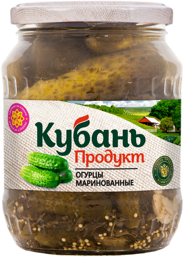 Огурцы маринованные КУБАНЬ ПРОДУКТ, 680г