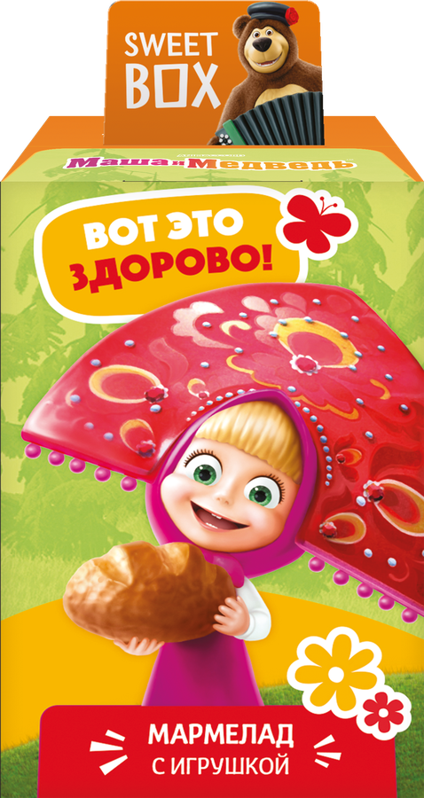 Мармелад жевательный SWEET BOX Маша и медведь, с натуральным соком, с подарком, 10г