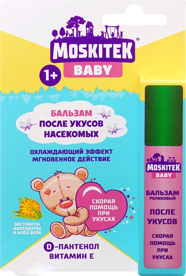 Бальзам-ролик MOSKITEK после укусов насекомых,Baby protect