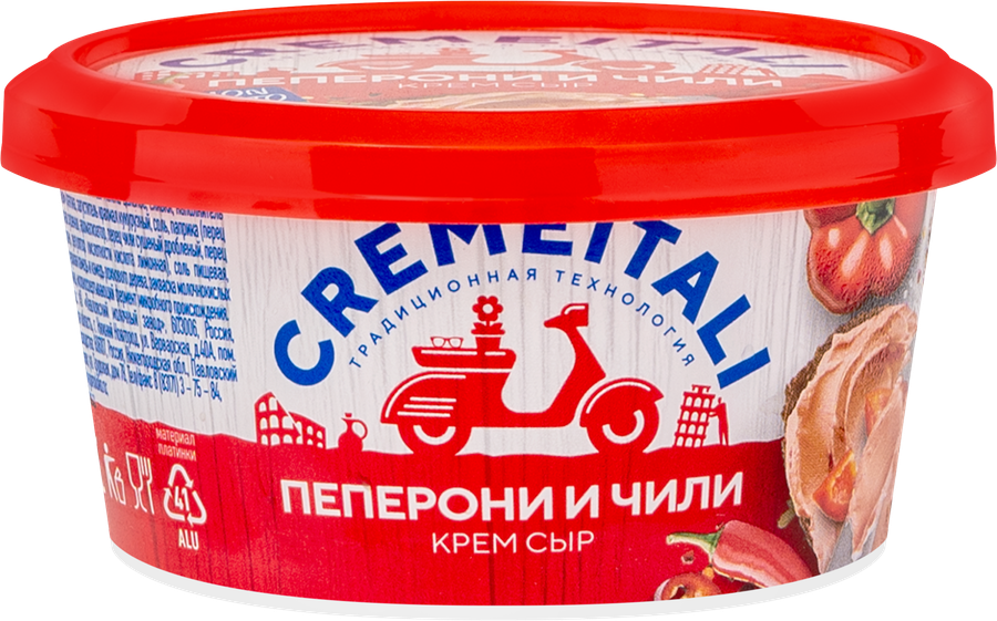 Сыр CREMEITALI творожный Крем сыр с пеперони и чили без змж