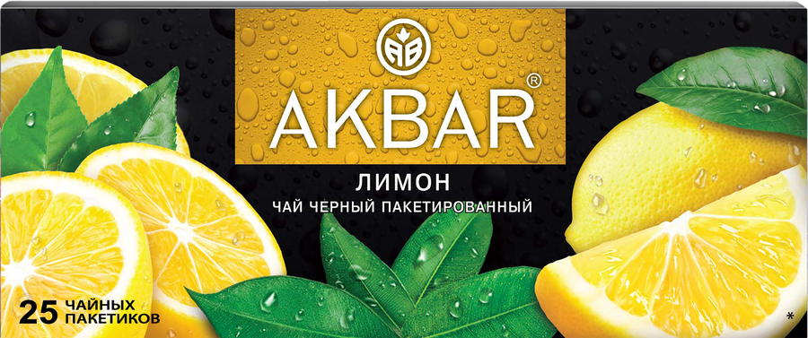 Чай черный AKBAR с ароматом лимона, 25пак
