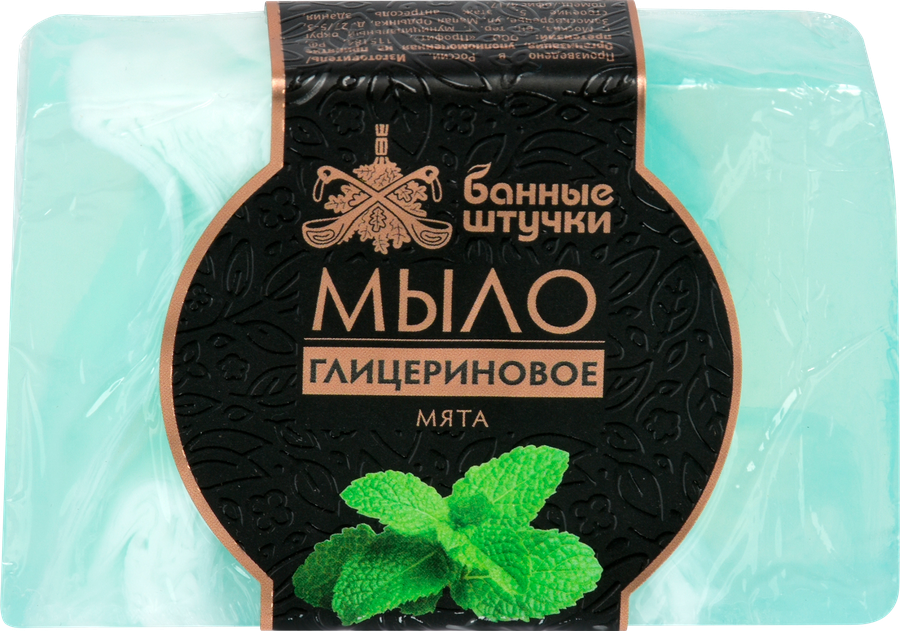 Мыло глицериновое БАННЫЕ ШТУЧКИ Липа, ваниль и шоколад, дыня, мята, дикий овес, 100г