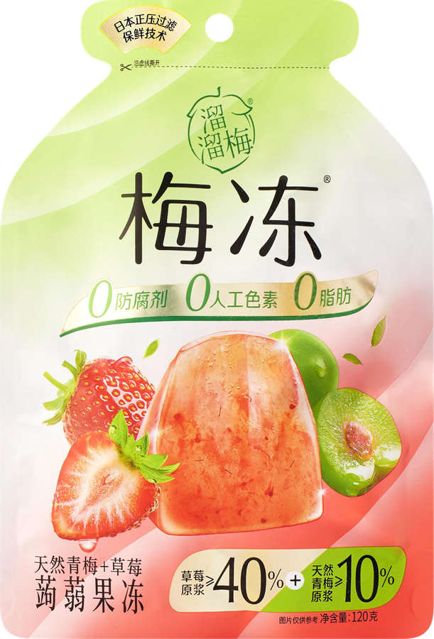 Желе конжаковое LIULIUMEI со вкусом сливы и клубники, 120г