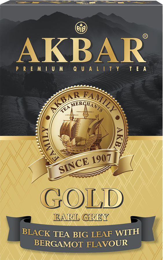 Чай черный AKBAR Earl Gray крупнолистовой к/уп