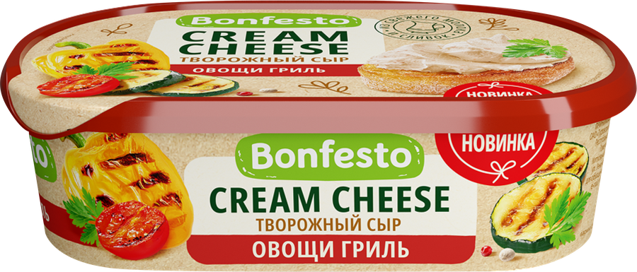 Сыр BONFESTO творожный Кремчиз с наполнителем овощи гриль 65% без змж