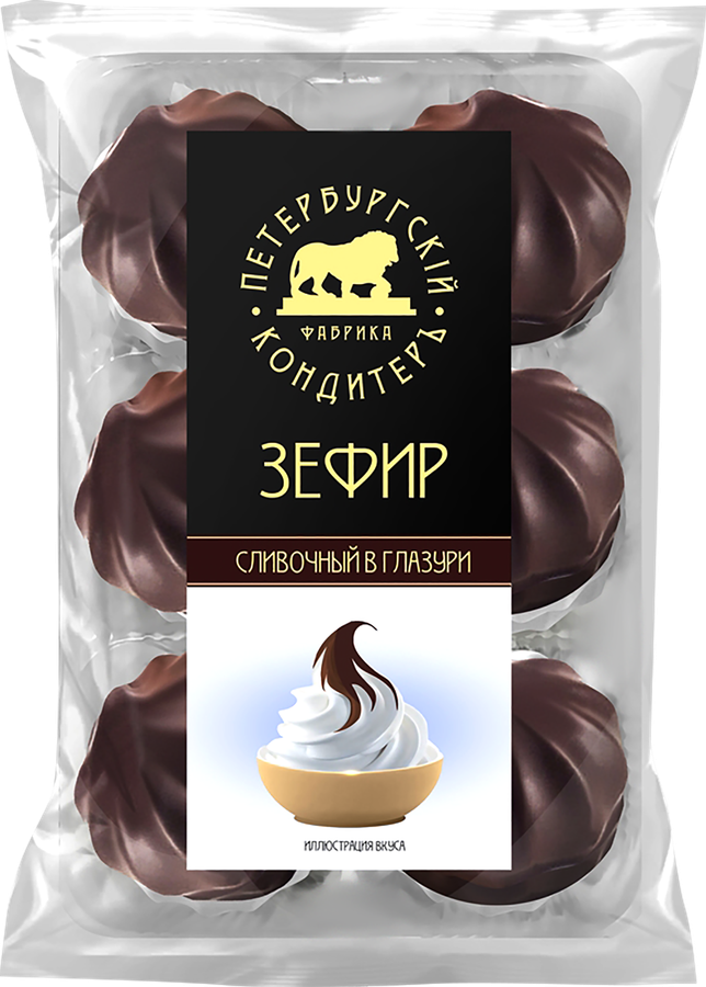 Зефир ПЕТЕРБУРГСКИЙ КОНДИТЕРЪ Сливочный, в глазури, ароматизированный, 390г