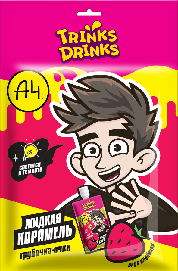 Карамель жидкая TRINKS DRINKS Влад А4 клубника, яблоко, 70г