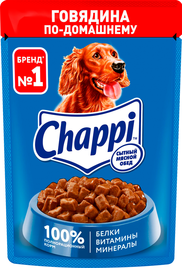Корм д/собак CHAPPI Сытный мясной обед Говядина по-домашнему