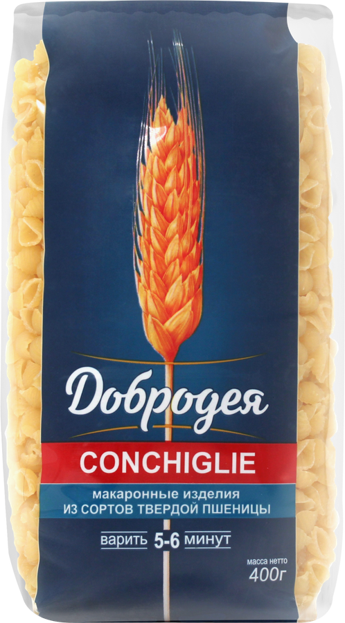Макароны ДОБРОДЕЯ Conchiglie группа А высший сорт, 400г