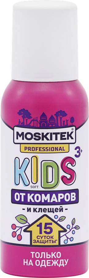 Аэрозоль MOSKITEK kids от комаров и клещей 3+, 100мл