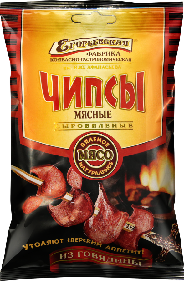 Чипсы мясные сыровяленые КФ ЕГОРЬЕВСКАЯ из говядины, 30г