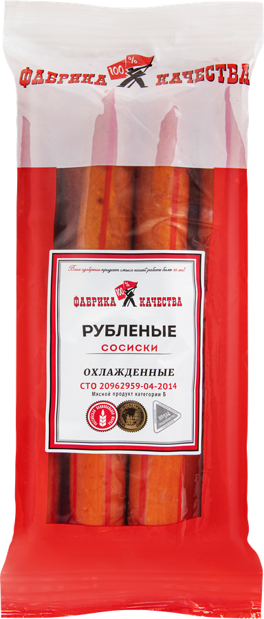 Сосиски ФАБРИКА КАЧЕСТВА рубленые, весовые