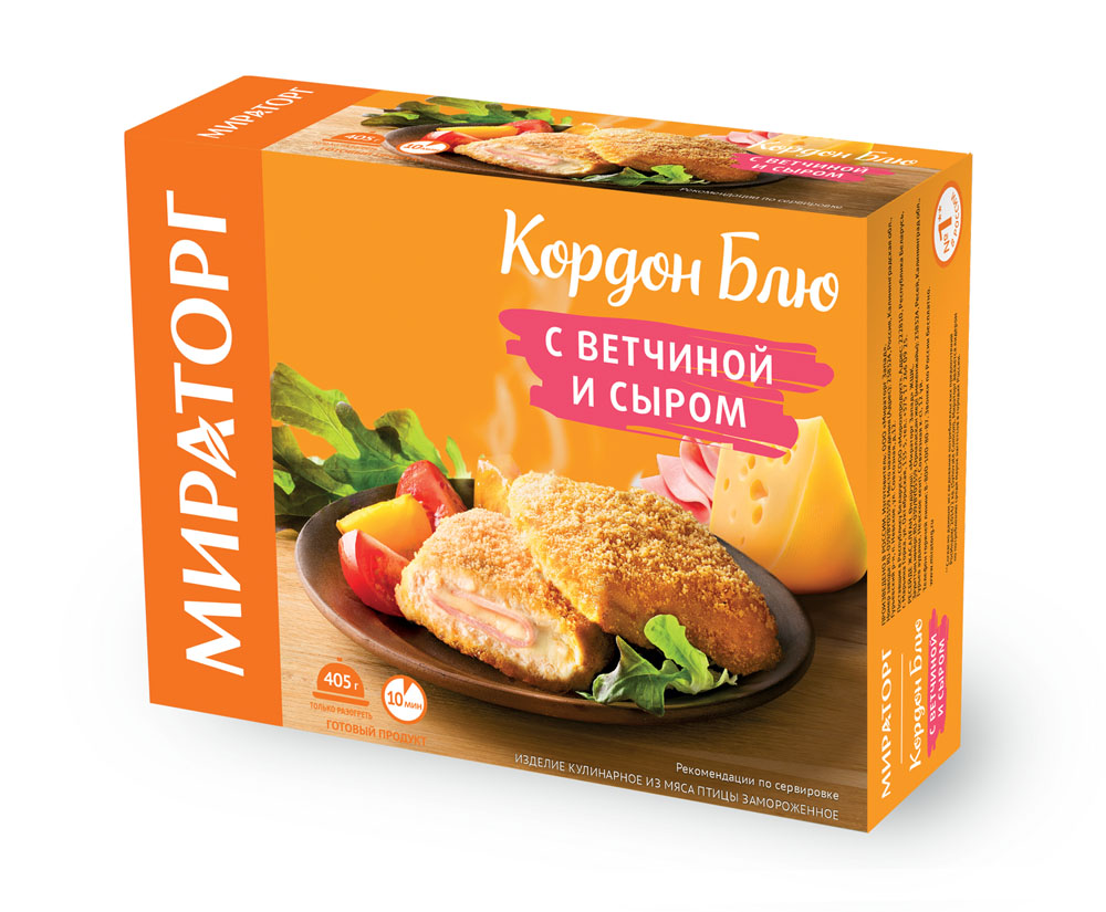 Кордон блю Мираторг с ветчиной и сыром 405г