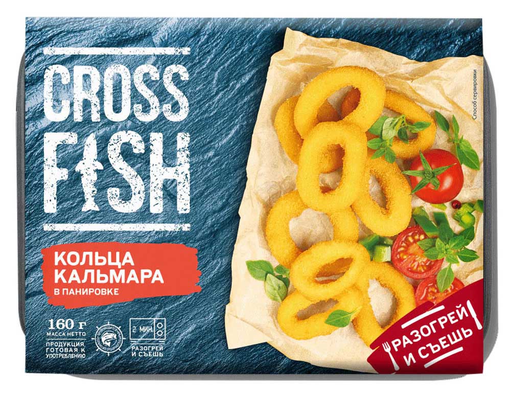 Кальмар кольца CrossFish в панировке замороженные 160г