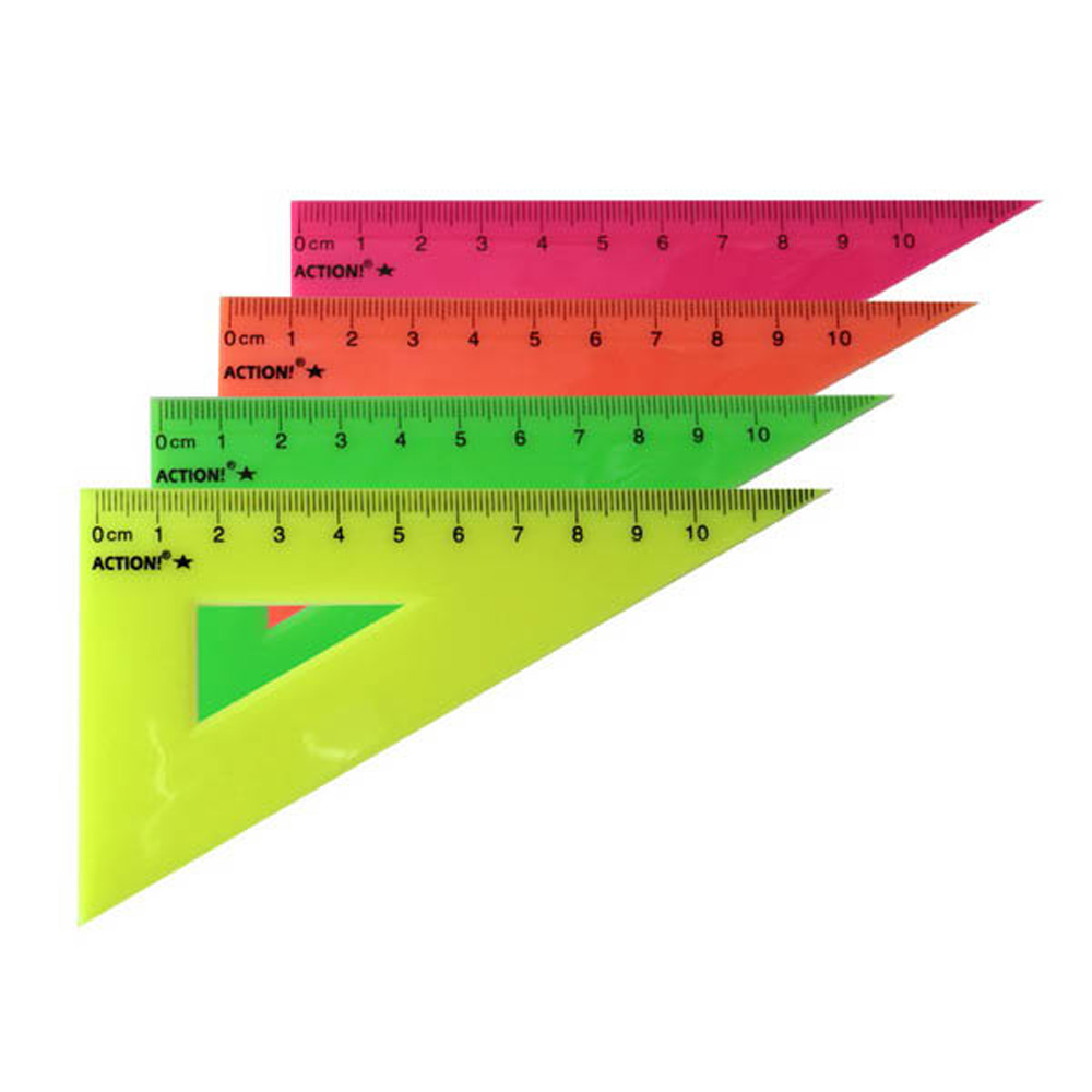 Треугольник Action флюоресцентный пластиковый 30 градусов/10см 4 цвета в ассортименте