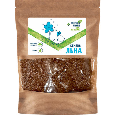 Семена льна коричневые Зелёная Линия, 200г
