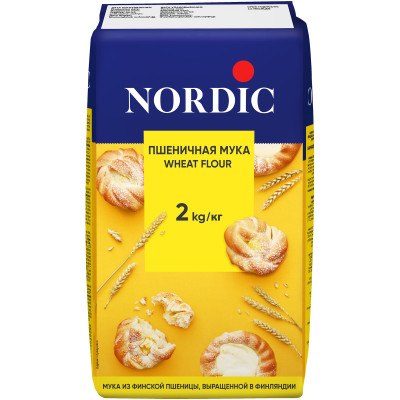 Мука Nordic пшеничная первый сорт, 2кг