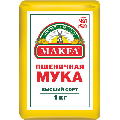 Мука Makfa пшеничная высшего сорта, 1кг