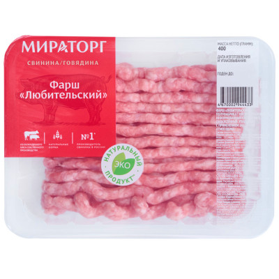 Фарш Мираторг любительский охлаждённый, 400г