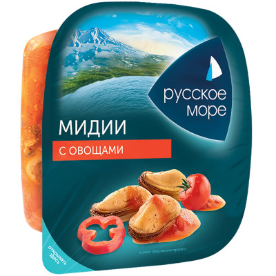 Салат Русское Море из мяса мидии чилийской вареного с овощами, 150г