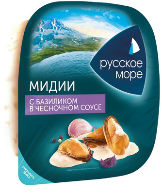 Салат Русское Море из мяса мидии чилийской вареного в соусе, 150г