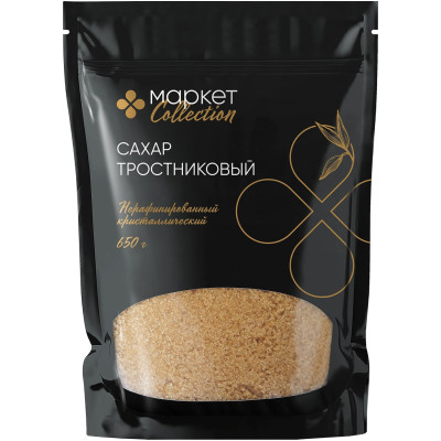 Сахар тростниковый кристаллический нерафинированный Market Collection, 650г