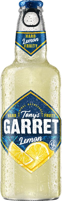 Напиток пивной Tony's Garret Hard Lemon пастеризованный 4.6% 0.4л