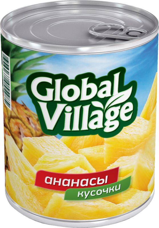 Ананасы Global Village кусочки в сиропе 580мл