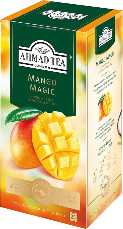 Чай черный Ahmad Tea Mango Magic с ароматом манго 25х1.5г