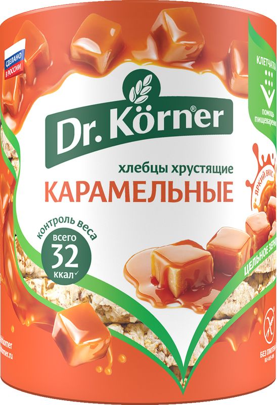 Хлебцы Dr.Korner Карамельные кукурузно-рисовые без глютена 90г