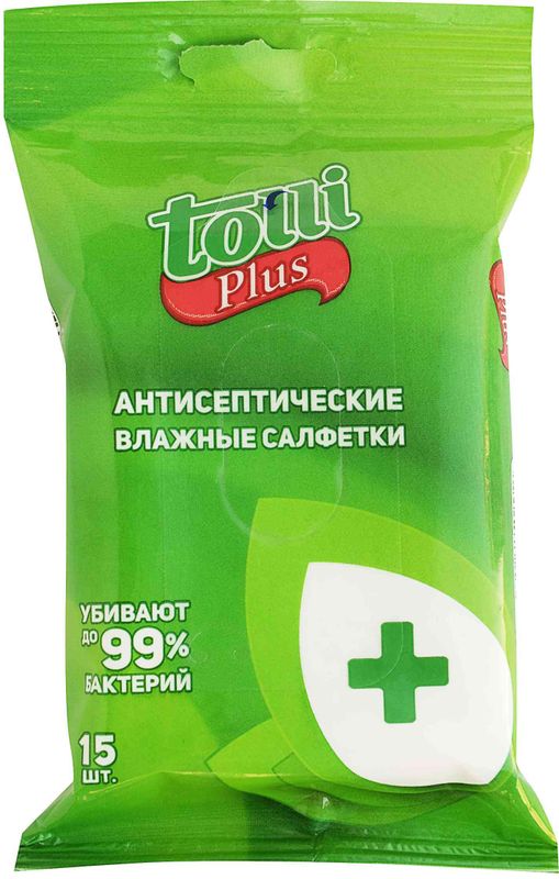 Салфетки Tolli Plus влажные антисептические 15шт