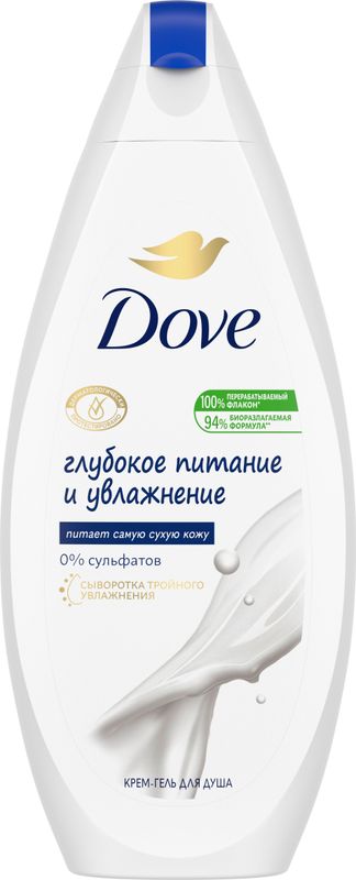 Крем-гель для душа Dove Глубокое питание и увлажнение бессульфатный 250мл