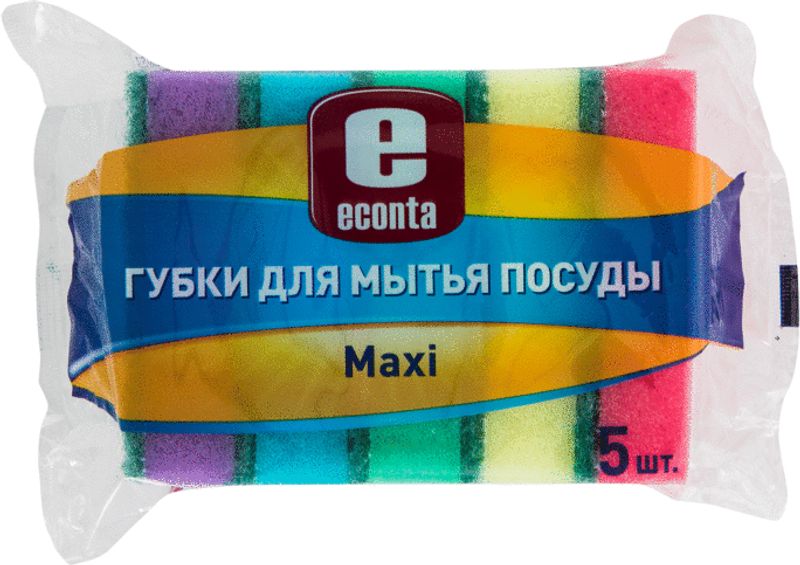 Губки для мытья посуды Econta Maxi 5шт