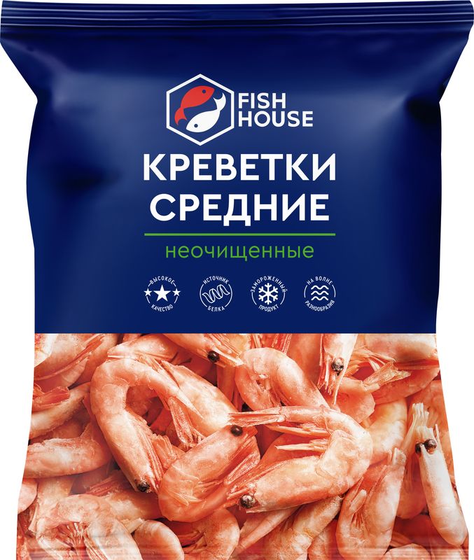 Креветки Fish House средние 500г