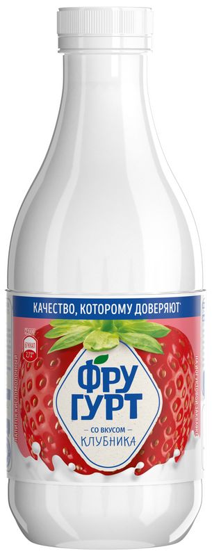 Напиток Фругурт кисломолочный со вкусом клубники 1% БЗМЖ 930г