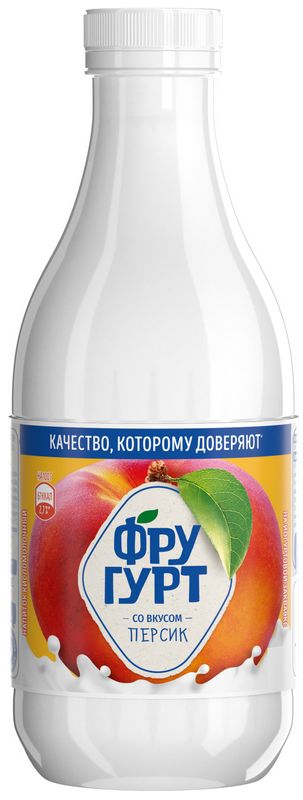 Напиток Фругурт кисломолочный со вкусом персика 1% БЗМЖ 930г