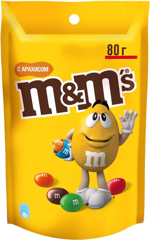 Драже M&M's с арахисом и молочным шоколадом 80г