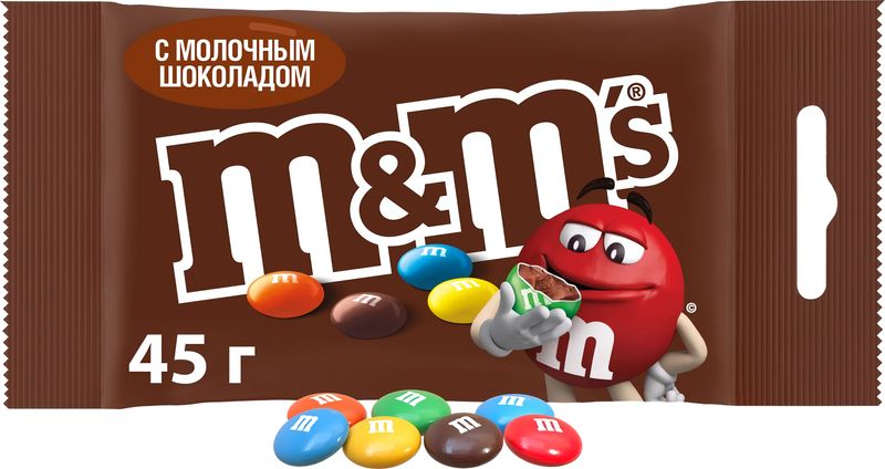 Драже M&M's с молочным шоколадом 45г