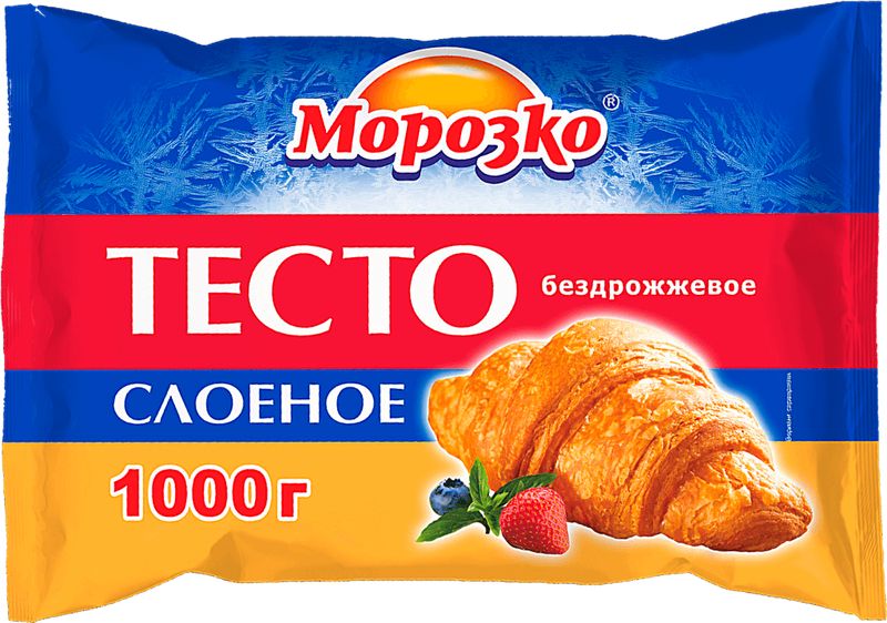 Тесто слоеное Морозко бездрожжевое 1кг