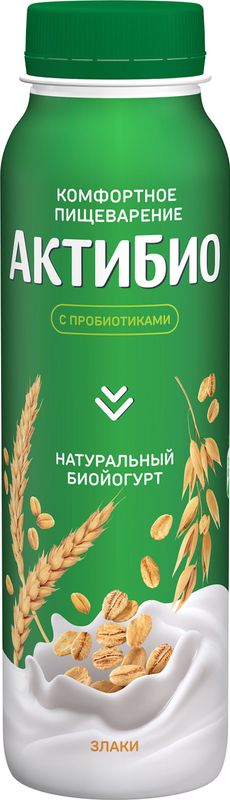 Йогурт питьевой АктиБио злаки 1.6% 260г