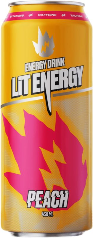 Напиток Lit Energy Peach со вкусом персика и манго тонизирующий газированный 0.45л