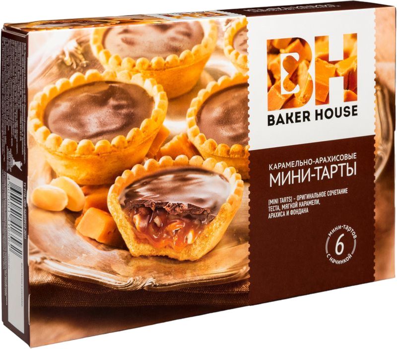 Пирожные Baker House мини-тарты карамельно-арахисовые 240г